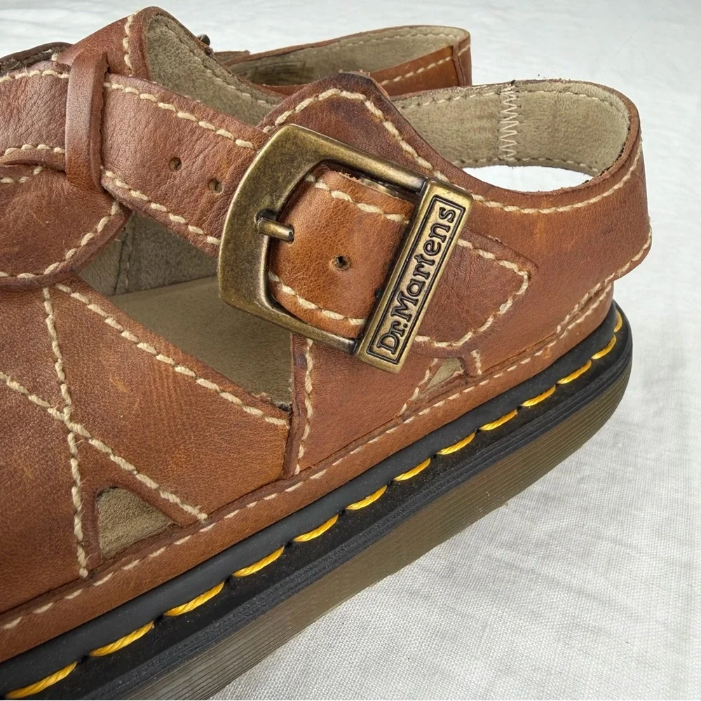 Dr Martens Vintage Y2K Chunky Sandals Women 11Brown Leather Slingback 5A85 EU 43 - Picture 14 of 16